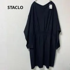 【新品】　スタクロ　黒　ワンピース Vネック　ウエストゴム　ゆったり　6L