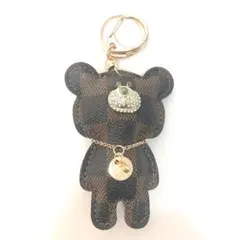 キラキラ クマ クマさん キーホルダー チャーム キーリング ブラウン 茶色