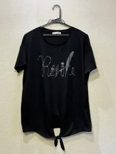 Shoo-La-Rue フロント結びデザイン 半袖Tシャツ ブラックのサムネイル