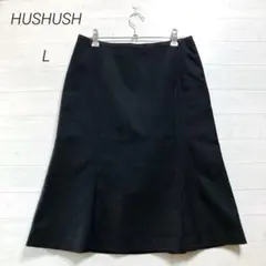 美品☆HUSHUSH ひざ丈スカート　ネイビー　3　Lサイズ　仕事　ビジネス