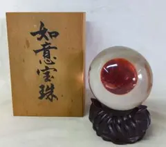 如意宝珠　クリスタルボール　台座付き　瑞祥之会　置物　インテリア　開運　丸玉