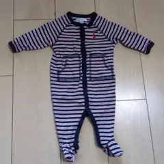 【美品】Ralph Lauren ストライプロンパース 6M
