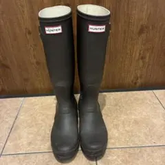 HUNTER ブラック ロングブーツ バックル付き