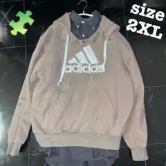 石*橋様 adidas ダメージ加工 フード付きパーカー フェード グランジ