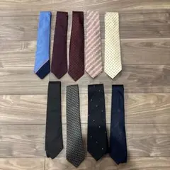 【9本セット】メンズネクタイ まとめ売り 訳あり含む ※バラ売り不可