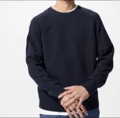 UNIQLO ユニクロ クルーネックセーター ネイビー メンズ ニット