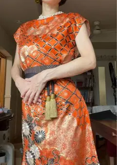 成人式やパーティに！振袖リメイクワンピース