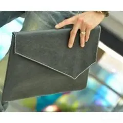 【送料無料】スマートクラッチバッグ ユニセックス ヴィンテージ ブラック