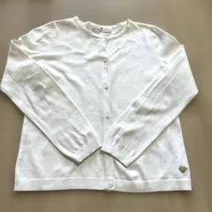 H&M ホワイト ニット 綿カーディガン140