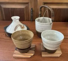 陶器製 タジン鍋 アイスペール ペアカップ コースター トング付 晩酌セットのサムネイル