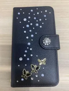 スマホケース　手帳型　iPhone12mini   おしゃれ　　　クリスタルデコ