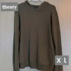 希少サイズXL Theory セオリー 高級ウール ニットパーカー カーキ 42のサムネイル