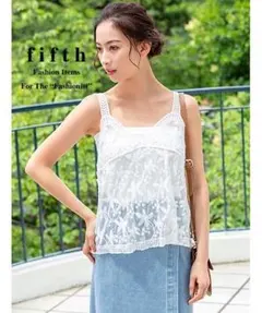 【新品】fifth（フィフス） / 刺繍レースキャミソール White/白 Mのサムネイル
