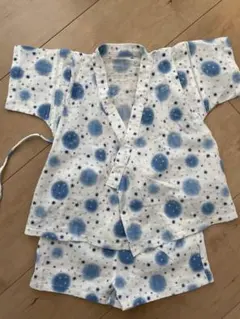 青い水玉模様の甚平 80-90cm