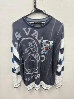 BARNI VARNO バーニヴァーノ 総柄ロゴ入りニットセーター 2.3回着用