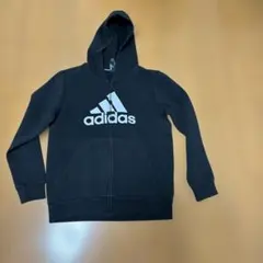 adidas ブラック フルジップ パーカー 160cm