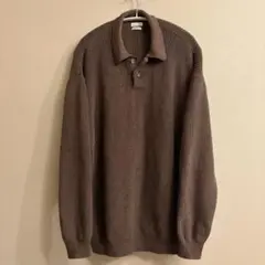 60s70s USA製 Rendiバンロン長袖ポロシャツS ブラウン ss147 - メルカリ