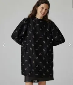 定価35,200円ペイズリージャカード スタンドネックミニワンピース