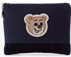 【新品1個】最終値下ラスト訳有りお得品　クマ刺繍 ポーチ ネイビーのサムネイル