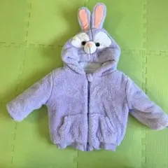 ウサギフード付き紫色フリースアウター