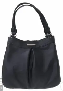MK MICHEL KLEIN◆2WAY タックデザインバッグ(ブラック)
