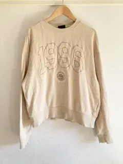 H&M スウェットトレーナー　ロゴ　ベージュ　M L