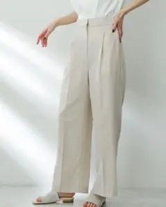 （　美品　）リネンライクタックワイドパンツ センスオブプレイス アーバンリサーチ