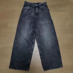 ZARA ダークグレー ワイドレッグデニム