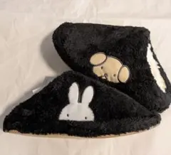 【新品】ミッフィー　ボアルームシューズ スリッパ 24cm ブラック