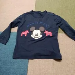 ミッキーマウス 長袖Tシャツ 100cm ネイビーUNIQLO
