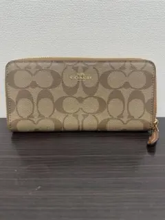 COACH 長財布 ベージュ　シグネチャー　PVCレザー 59267