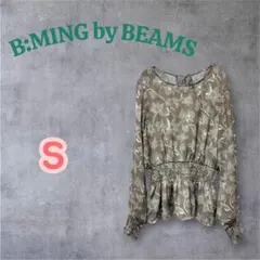 B:MING by BEAMS ビームス花柄 ウエストシャーリング ブラウス S