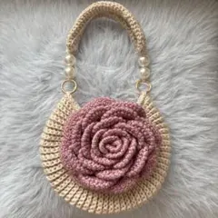 かぎ針編み薔薇バッグ