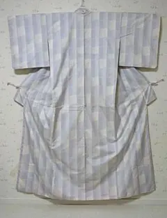 本場白大島紬　美品　蚊絣　藤色　袷　正絹　着物　7号　トール