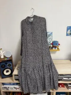 H&M 花柄ロングシャツワンピース