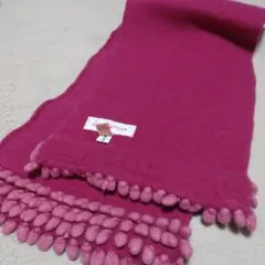 値下げ!イングランド製ピンク　ウールマフラー