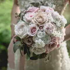 アーティフィシャルフラワーブーケ　ウェディングブーケ　造花ブーケ