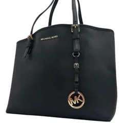 美品　マイケルコース　トートバッグ　ビジネス　レザー　黒　ロゴ　A4◎　肩掛け◎