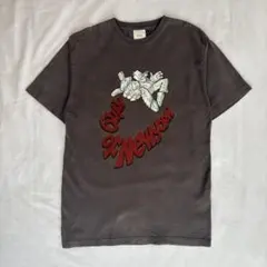 プリントTシャツ グレー チャコールグレー 半袖 古着 ヴィンテージ LL