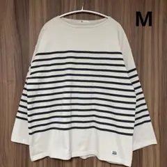 javaコラボ　バスクボーダーTシャツ　かすりボーダー　ロンT　オーバーサイズ