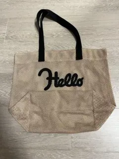 LUDLOWラドロー Hello メッシュ トートバッグ ベージュ ハンドバッグ
