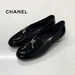 シャネル ココマーク パテント パール オペラシューズ ローファー ブラックのサムネイル