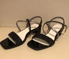 アルテミスバイダイアナ　ヒールサンダル　グリッタークロスストラップ　XL 黒