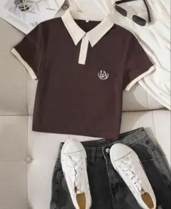 SHEIN ブラウン tシャツ