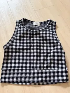 ギンガムチェック ノースリーブトップス