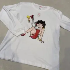 新品タグ付き　白　ポーズ　ベティちゃん　長袖Tシャツ　M〜Lサイズ