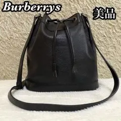 希少✨ Burberry バーバリー 巾着 ショルダーバッグ 肩掛け ブラック 希少✨ Burberry バーバリー 巾着 ショルダーバッグ 肩掛け ブラック