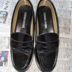 セダークレスト ローファー 黒 23.0cm 美品