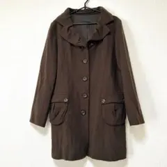 FontanaGrande カシミヤ混 ウールコート ブラウン 上品 通勤 Mのサムネイル