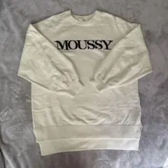 MOUSSY ロゴニット ホワイト 長袖